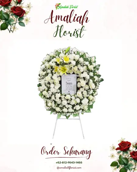 Krans Bunga Duka Damai Bahagia