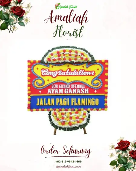 Sewa Papan Bunga Damai Bahagia